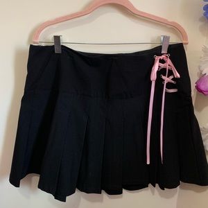 Sugar Thrillz Black Laceup Skirt